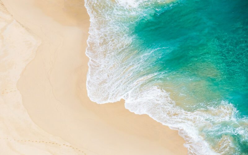 aerial shot of seawaves